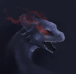  ambiguous_gender dragon feral glowing glowing_eyes happy-cat hi_res mythological_creature mythological_scalie mythology open_mouth scalie simple_background solo teeth tongue 