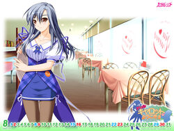  brown_eyes calendar gray_hair mashiba_sayuri murakami_suigun pantyhose pia_carrot pia_carrot_4 waitress 