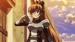  1girls akame akame_ga_kill! animated animated armor brown_eyes brown_hair character_request coro female hekatonkheires koro long_hair ponytail seryu seryu_(akame_ga_kill!) seryu_ubiquitous standing very_long_hair 