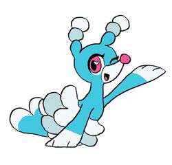  2016 animated better_version_at_source blue_body blynxee brionne fangs feral generation_7_pokemon heart_eyes heart_symbol looking_at_viewer low_res mammal marine nintendo one_eye_closed pinniped pokemon pokemon_(species) simple_background solo teeth wink 