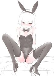  akai_hana animal_ears black_thighighs bunny_girl bunny_outfit high_heels kemonomimi oppai thighhighs usamimi 