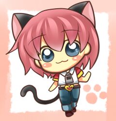  animal_ears beauty_(bobobo-bo_bo-bobo) blue_eyes bobobo-bo_bo-bobo cat_ears cat_tail chibi pink_hair tail 