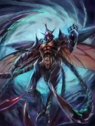  armor beetle claws edobox insect_wings insects multiple_tails pixiv_fantasia pixiv_fantasia_4 tail wings 