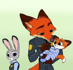  2016 absurd_res anthro canid canine disney fan_character female fox group hi_res judy_hopps lagomorph leporid male mammal nick_wilde progressoftomorrow rabbit red_fox true_fox young zootopia 