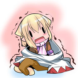  animal_ears blonde_hair cat_ears cat_tail chibi commentary_request cosplay female final_fantasy hoshizuki_(seigetsu) mizuhashi_parsee open_mouth puru-see_(hoshizuki_(seigetsu)) robe solo tail touhou trembling white_mage_(final_fantasy) white_mage_(final_fantasy)_(cosplay) |_| 