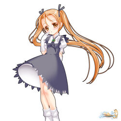  aliese_martini dress female gloves jewelry long_hair nakajima_konta orange_eyes orange_hair solo summon_night summon_night_3 twintails 