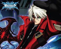  1boy blazblue devoured_by_darkness heterochromia male_focus ragna_the_bloodedge solo white_hair 