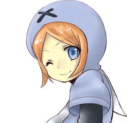  angie_(pokemon) blue_eyes hood orange_hair pokemon pokemon_(anime) pokemon_(game) team_plasma team_plasma_grunt 