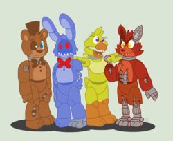  adventure_withered_bonnie_(fnaf) adventure_withered_chica_(fnaf) adventure_withered_foxy_(fnaf) adventure_withered_freddy_(fnaf) animatronic anthro avian avj_(artist) bear bird canid canine chicken female five_nights_at_freddy&#039;s five_nights_at_freddy&#039;s_2 five_nights_at_freddy&#039;s_world fox galliform gallus_(genus) glowing glowing_eyes group hook lagomorph leporid machine male mammal phasianid rabbit robot scottgames simple_background teeth white_background 