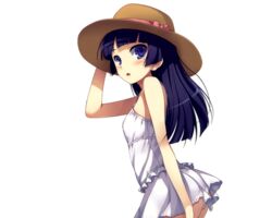  blue_eyes dress gokou_ruri hat mugenkidou ore_no_imouto_ga_konna_ni_kawaii_wake_ga_nai summer_dress tomose_shunsaku white 