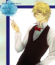  birthday blonde_hair durarara!! heiwajima_shizuo short_hair solo 