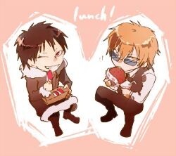  black_hair blonde_hair chibi durarara!! heiwajima_shizuo lowres meroo_(zest) orihara_izaya short_hair 