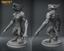  3d_(artwork) 5:4 abs ambiguous_gender american_mythology anthro beak camazotz camazotz_(smite) deity digital_media_(artwork) dinosaur extinct hi_res mayan_mythology mesoamerican_mythology muscular muscular_ambiguous muscular_anthro mythology official_art pecs prehistoric_species reptile scalie smite solo teeth text url 