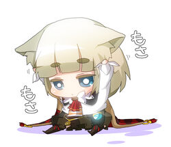  7th_dragon 7th_dragon_(series) animal_ears chibi commentary_request female ikurakun_(7th_dragon) mage_(7th_dragon) sendou_hachi solo white_hair 