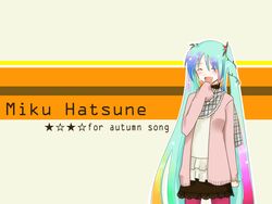  commentary_request female green_eyes green_hair hatsune_miku long_hair necktie pantyhose shari skirt solo twintails vocaloid 