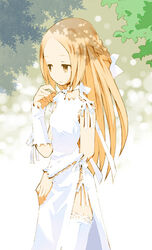  b.tarou blonde_hair dress female final_fantasy final_fantasy_tactics long_hair ovelia_atkascha photoshop_(medium) solo thighhighs 