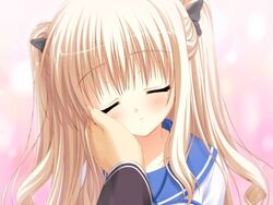  blonde_hair bra-ban! close-up closed_eyes female game_cg hibarigaoka_yuki long_hair mole mole_under_eye muririn solo twintails 