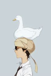  akira_agarkar_yamada bird black_hair duck nanamura necktie short_hair tapioka tsuritama turban 