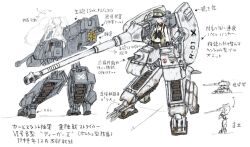  bad_id bad_pixiv_id binoculars blue_eyes commentary dakku_(ogitsune) female goggles land_striker mecha military military_vehicle motor_vehicle non-humanoid_robot original pantyhose photoshop_(medium) reverse-jointed_legs robot striker_unit tank tiger_ii transformation translation_request walker_(robot) white_hair world_witches_series 