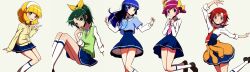  5girls aoki_reika blonde_hair blue_eyes blue_hair blue_necktie commentary_request green_eyes green_hair hair_tubes hairband highres hino_akane_(smile_precure!) hoshizora_miyuki long_hair md5_mismatch midorikawa_nao multiple_girls nanairogaoka_middle_school_uniform necktie open_mouth pink_eyes pink_hair pink_necktie precure red_eyes red_hair resolution_mismatch school_uniform shirono short_hair skirt sleeves_rolled_up smile smile_precure source_larger twintails white_hairband yayoi_kise yellow_eyes 