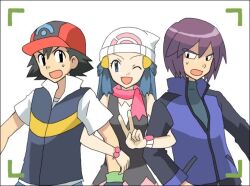  2boys dawn_(pokemon) female lolicon multiple_boys pokemon pokemon_(anime) satoshi_(pokemon) shinji_(pokemon) v 