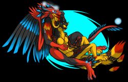  anthro avian bird black-rose-exterio canid canine canis catinyourclost close_(disambiguation) comico cuddling dragon duo european_mythology exterio feathered_wings feathers felid female fox greek_mythology happy leopard love male mammal mythological_avian mythological_bird mythological_creature mythological_firebird mythological_scalie mythology pantherine phoenix red_body scalie shizimiru wings wolf 