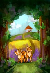  absurd_res canid canine corsac_fox cuddling duo fantasy female fennec_fox fennefox feral field flower fluffy fox fur grass hi_res holidays love male male/female mammal natural nature plant romantic romantic_couple suprised_look surprise town travel traveller true_fox village wallpaper wonderland 