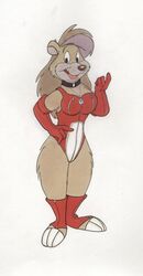  1990s 1992 20th_century anthro anthro_only bear fur furry latex latex_gloves latex_leotard legwarmers leotard no_humans original robert_bear straight_hair traditional_media_(artwork) vawlkee 