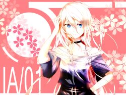  bare_shoulders blonde_hair blue_eyes braid choker commentary_request female highres ia_(vocaloid) long_hair looking_away off_shoulder sakusyo solo twin_braids very_long_hair vocaloid 