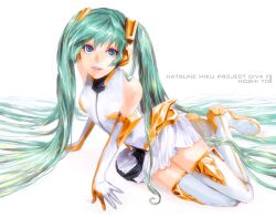  bad_id bad_pixiv_id blue_eyes boots character_name elbow_gloves female gloves green_hair hatsune_miku highres long_hair maeya_susumu solo thigh_boots thighhighs twintails very_long_hair vocaloid 