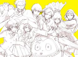  :o amagi_yukiko fan hanamura_yousuke kujikawa_rise kuma_(persona_4) long_hair persona persona_4 satonaka_chie shirogane_naoto short_hair smile tatsumi_kanji 