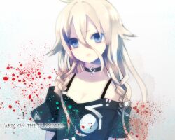  bad_id bad_pixiv_id bare_shoulders blonde_hair blue_eyes braid character_name choker female ia_(vocaloid) lips long_hair looking_at_viewer off_shoulder solo sorakusa_roya twin_braids vocaloid 