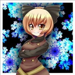  bad_link blonde_hair female flower image_sample kurodani_yamame naver_sample smile solo touhou yellow_eyes 