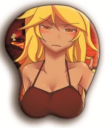  at2. bikini blaze_(minecraft) blonde_hair blush breasts hat lowres minecraft mousepad swimsuit 