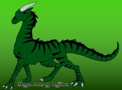  ambiguous_gender blue_eyes claws dragon feral fur furred_dragon furred_scalie green_background green_body green_fur green_theme horn kazin mythological_creature mythological_scalie mythology scalie simple_background solo stripes wyndbain 