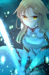  asuna_(sao) bad_id bad_pixiv_id blonde_hair curry_gohan female long_hair solo sword sword_art_online weapon yellow_eyes 