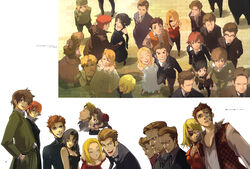  6+boys 6+girls absurdres baccano! berga_gandor black_hair blonde_hair blue_eyes brothers brown_hair chane_laforet claire_stanfield closed_eyes czeslaw_meyer dallas_genoard dress enami_katsumi ennis eve_genoard everyone eyepatch firo_prochainezo flower formal glasses gloves graham_specter happy highres isaac_dian jacuzzi_splot ladd_russo lolicon long_hair looking_up lua_klein luck_gandor maiza_avaro maria_barcelito miria_harvent multiple_boys multiple_girls necktie nice_holystone official_art photoshop_(medium) rachel_(baccano!) ribbon ronnie_sukiart siblings smile suit tattoo yellow_eyes 