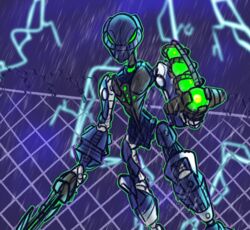  ambiguous_gender armor barbed_wire bionicle blue_body deterex525 digital_drawing_(artwork) digital_media_(artwork) electricity fence fingers hahli holding_object holding_weapon humanoid lego lightning looking_at_viewer machine mask melee_weapon multicolored_body not_furry outside polearm raining range_weapon ranged_weapon robot simple_background sky solo standing storm sword toa two_tone_body water weapon white_body 