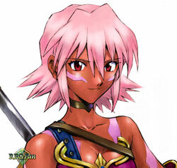  .hack// blackrose dark_skin pink_hair sadamoto_yoshiyuki 