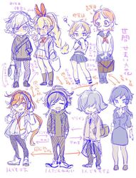  3boys 5girls adlet_myer chamot_rosso flamie_speeddraw goldov_auora hans_humpty mora_chester moura_chester multiple_boys multiple_girls nachetanya_loei_piena_augustra rokka_no_yuusha rolonia_manchetta school_uniform 