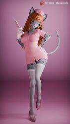  3d_(artwork) 4k 9:16 absurd_res anthro clothing digital_media_(artwork) felid female hi_res injection mammal momo_(monarquis) monarquis nurse nurse_clothing pantherine simple_background snow_leopard solo syringe 