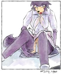  absurd_res accident anthro beastars canid canine canis clothing female hi_res juno_(beastars) mammal mr.foxman panties school_uniform solo underwear uniform wolf 