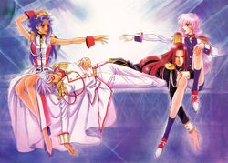  1990s_(style) 2boys 2girls aiguillette bishounen character_request highres himemiya_anthy kiryuu_touga multiple_boys multiple_girls official_art retro_artstyle saitou_chiho scan shoujo_kakumei_utena shoujo_kakumei_utena_adolescence_mokushiroku tenjou_utena 