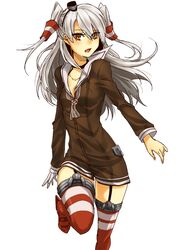  :o amatsukaze_(kancolle) bad_id bad_pixiv_id choker dress female garter_straps gloves grey_hair hair_tubes kantai_collection lifebuoy long_hair oerba_yun_fang sa_tsuko sailor_collar sailor_dress short_dress single_glove solo standing standing_on_one_leg striped_clothes striped_thighhighs swim_ring thighhighs two_side_up white_background yellow_eyes zettai_ryouiki 