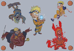  battle_aura blonde_hair blue_eyes dane_romley forehead_protector gamabunta multiple_persona naruto rasengan red_eyes spiked_hair stylized uzumaki_naruto weapon whiskers 