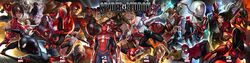  6+boys 6+girls absurdres backpack bag bodysuit brown_hair comic_cover cowboy_hat fighting_stance goggles hat highres hood hoodie in-hyuk_lee leopardon looking_at_viewer marvel mary_jane_watson mecha mechanical_arms monster monster_boy multiple_boys multiple_girls multiple_persona official_art peter_parker pig_boy pose robot scarlet_spider silk silk_(marvel) spider-girl spider-gwen spider-ham spider-man spider-man_(2099) spider-man_(miles_morales) spider-man_(series) spider-man_(toei) spider-man_noir spider-punk spider-uk spider-verse spider-verse_(comics) spider-woman spider_web spider_web_print spikes superhero_costume superior_spider-man sweater torn_bodysuit torn_clothes torn_sleeves western_comics_(style) 