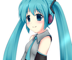  aqua_hair bad_id bad_pixiv_id blue_eyes female hatsune_miku hiiragi_mitsuna long_hair necktie solo twintails very_long_hair vocaloid 