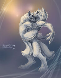  abstract_background ambiguous_gender anthro black_markings canid canine canis claws cling closed_eyes cuddling duo fur hug legs_around mammal markings novawuff nude raised_arm smile standing white_body white_fur wolf 