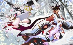  itezora_konayuki katanagatari snow thighhighs togame yasuri_shichika 