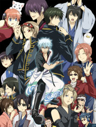  6+boys 6+girls bad_id bad_pixiv_id character_ranking cigarette cosplay cuffs elizabeth_(gintama) eyepatch folded_ponytail gintama glasses hadanugi_dousa handcuffs hasegawa_taizou hijikata_toushirou japanese_clothes kagura_(gintama) kagura_(gintama)_(cosplay) kamui_(gintama) katsura_kotarou kawakami_bansai kimono kiseru kondou_isao long_sleeves maruki_(punchiki) multiple_boys multiple_girls nose_picking okita_mitsuba okita_sougo open_clothes open_kimono sadaharu sakamoto_tatsuma sakata_gintoki scar shimura_shinpachi shimura_tae shinsengumi_(gintama) short_sleeves smoking_pipe sorachi_hideaki_(character) sunglasses takasugi_shinsuke takasugi_shinsuke_(cosplay) tsukuyo_(gintama) yagyuu_kyuubei yamazaki_sagaru 